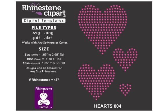 Add Sparkle to Your Projects with Rhinestone Template Design HEARTS 004