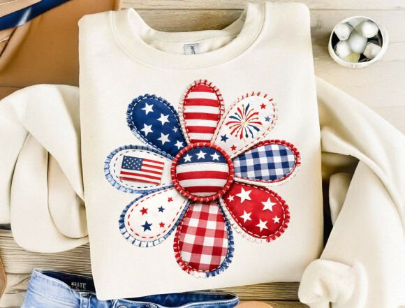 Celebrate with Style: The 4th of July Flower Sublimation Design