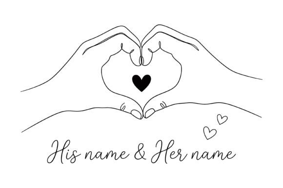 Couple Heart Hands Line Art: A Minimalist Love Story in Design