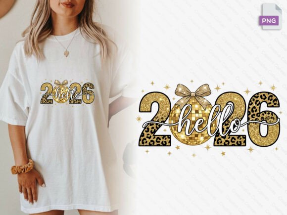 Glitter, Gold, and Glamour: The Hello 2026 PNG New Year Shirt Design