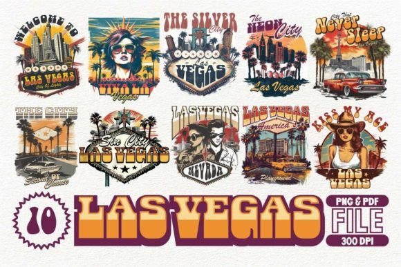 Las Vegas T-Shirt Design Bundle: Your Ticket to Instant Merchandise