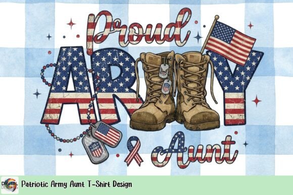 Patriotic Army Aunt T-Shirt Design: Wear Your Support with Pride