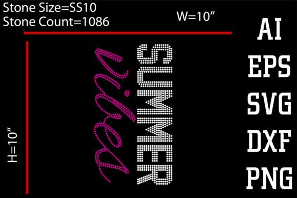 Summer Vibes: Your Rhinestone Design Template for Sparkling Projects