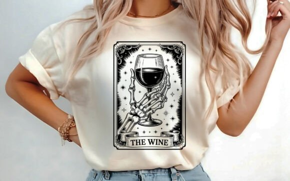 The Wine Tarot Card SVG: A Design for Mystical Merch