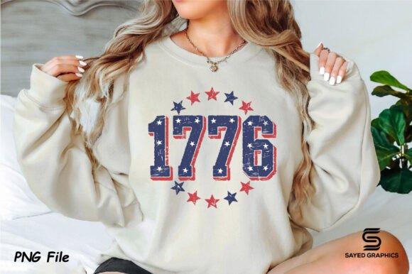 Timeless Patriotism: The 4th of July Vintage 1776 PNG Design